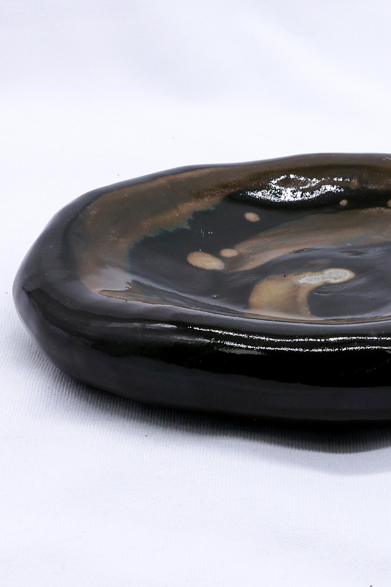 Cobalt Shadow Ceramic Plate Handmade