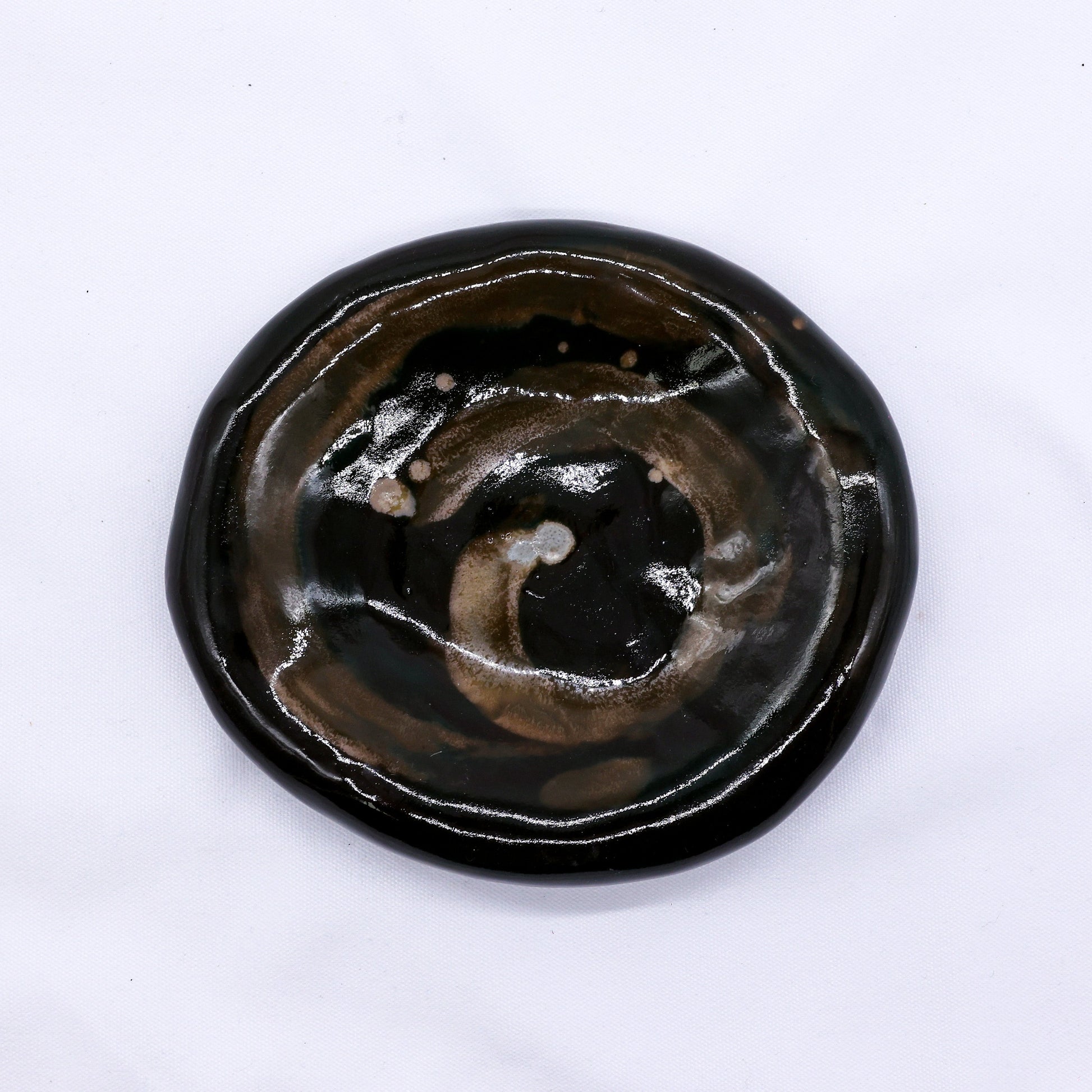 Cobalt Shadow Ceramic Plate Handmade