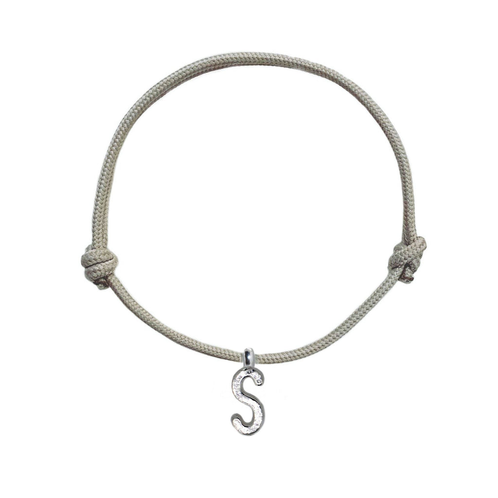 Personalised Alphabet Rope Bracelet in Sterling Silver