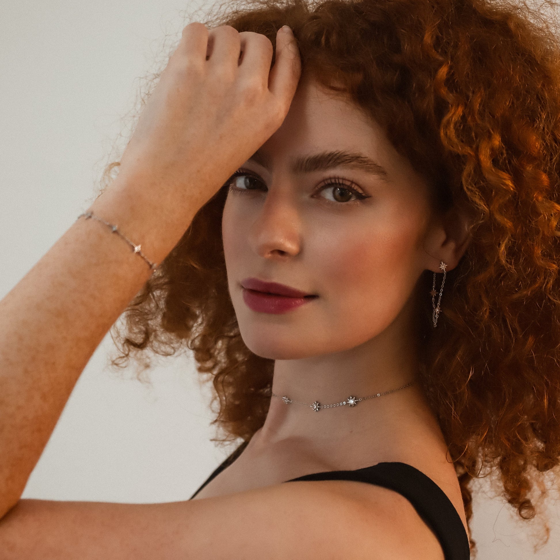 Savannah Star Drop Chain Earrings | 925 Sterling Silver