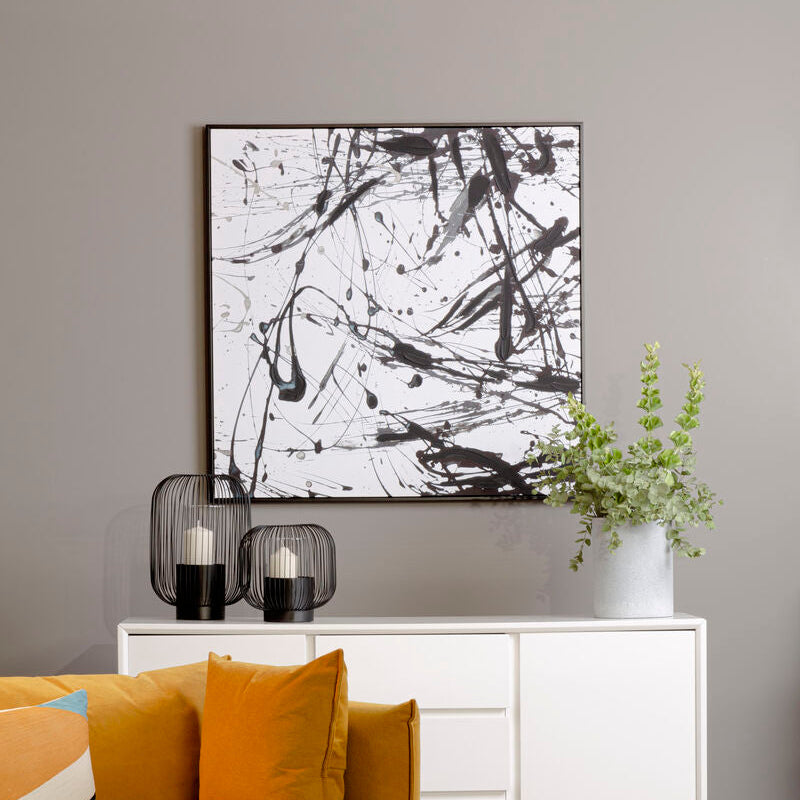 Black and White Abstract Wall Art Handmade