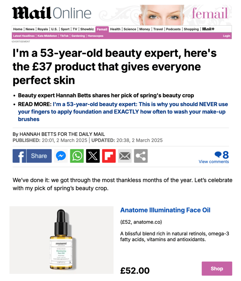 Rose Hip, Grape Seed and Avocado Face Oil