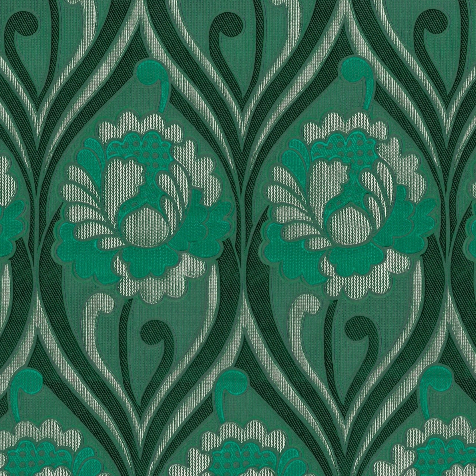 Vintage Floral Damask Wallpaper Arsenic