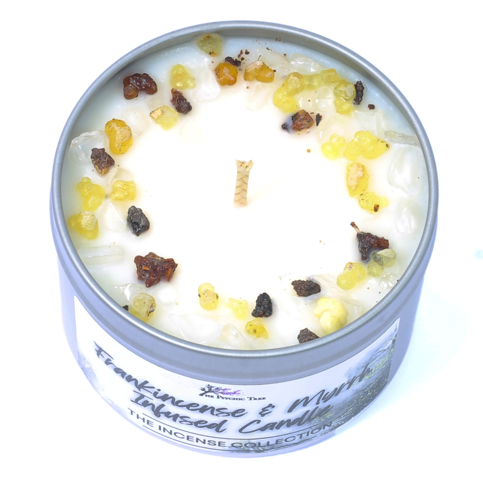 Frankincense and Myrrh Crystal Infused Scented Candle
