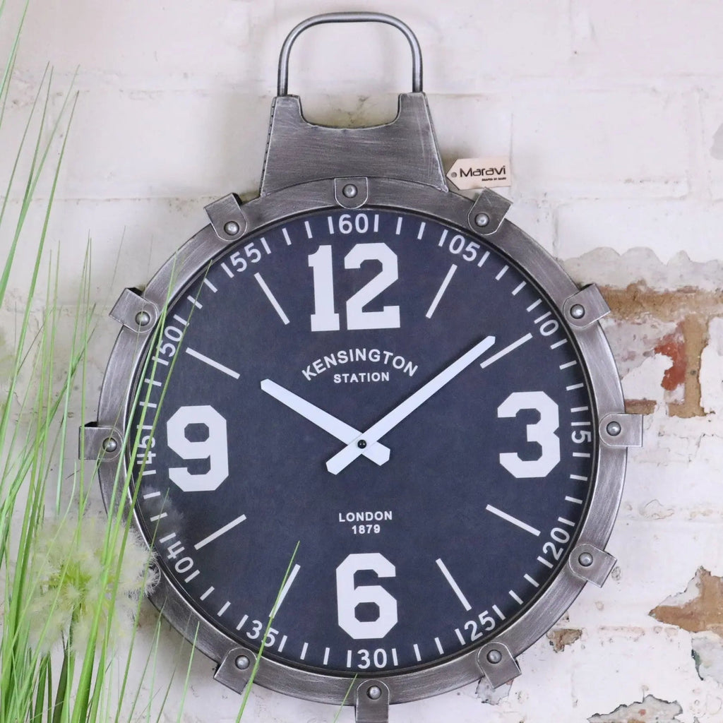 Industrial Gunmetal Grey Wall Clock