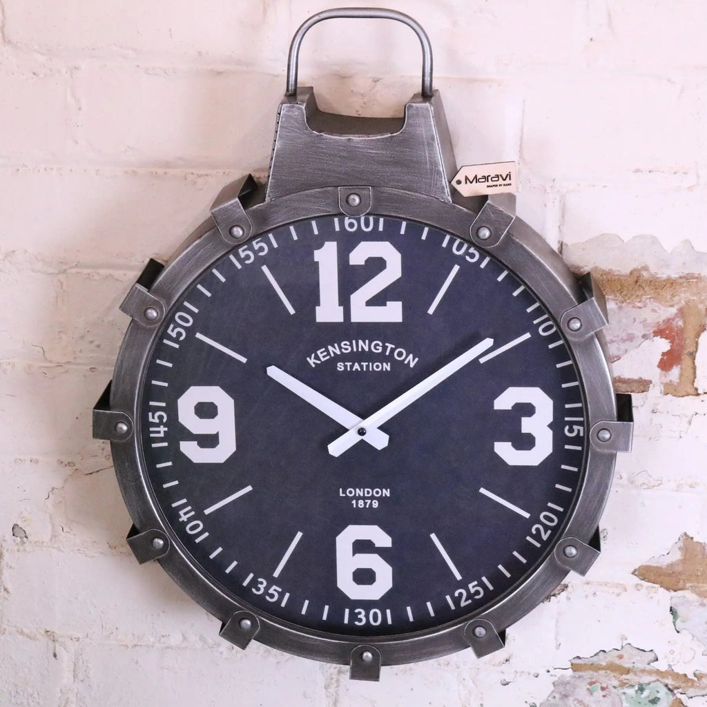 Industrial Gunmetal Grey Wall Clock