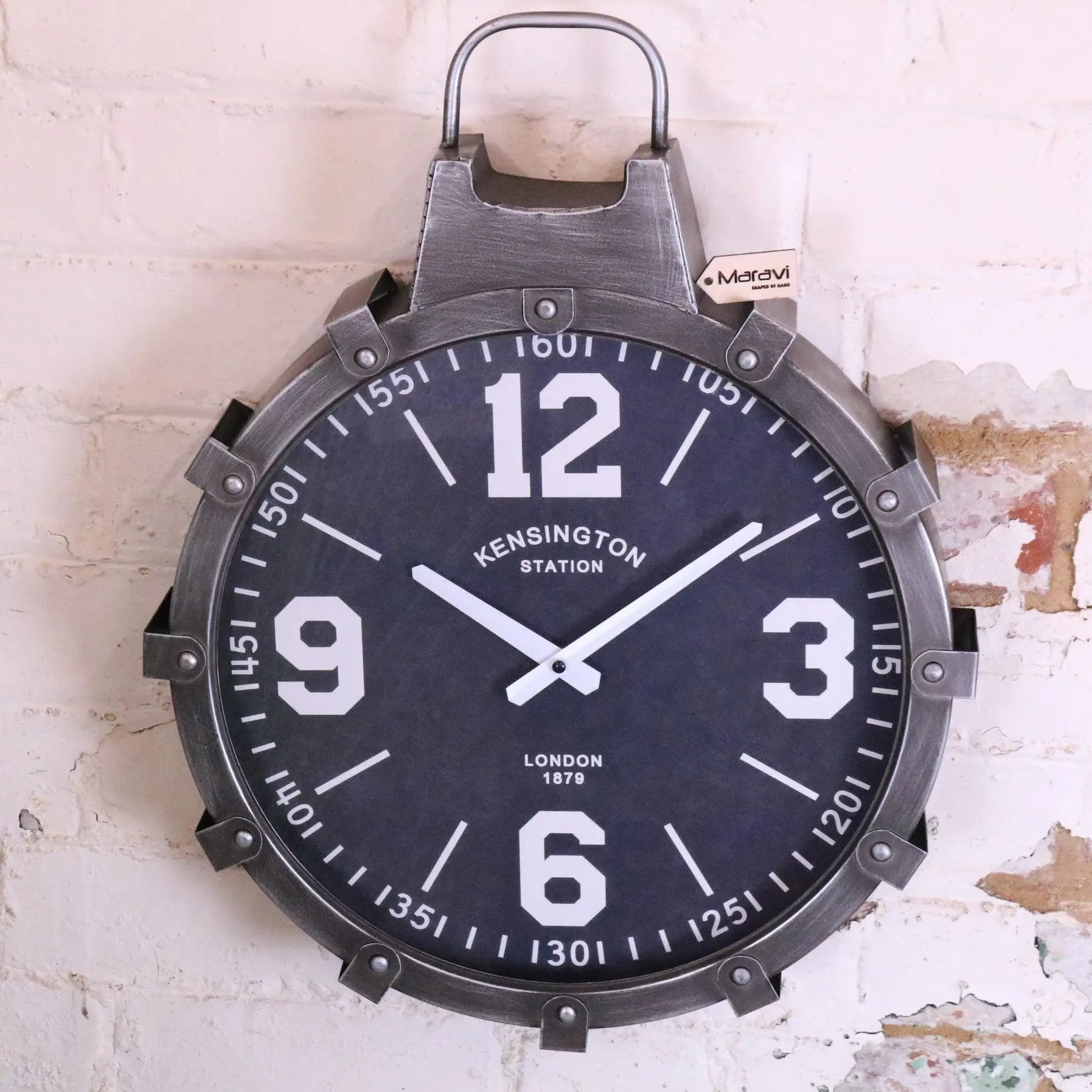 Industrial Gunmetal Grey Wall Clock