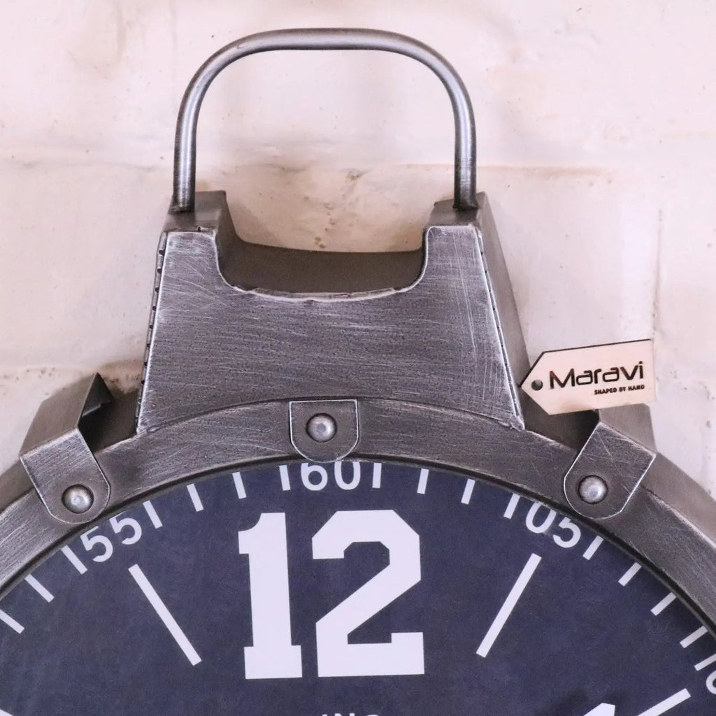 Industrial Gunmetal Grey Wall Clock