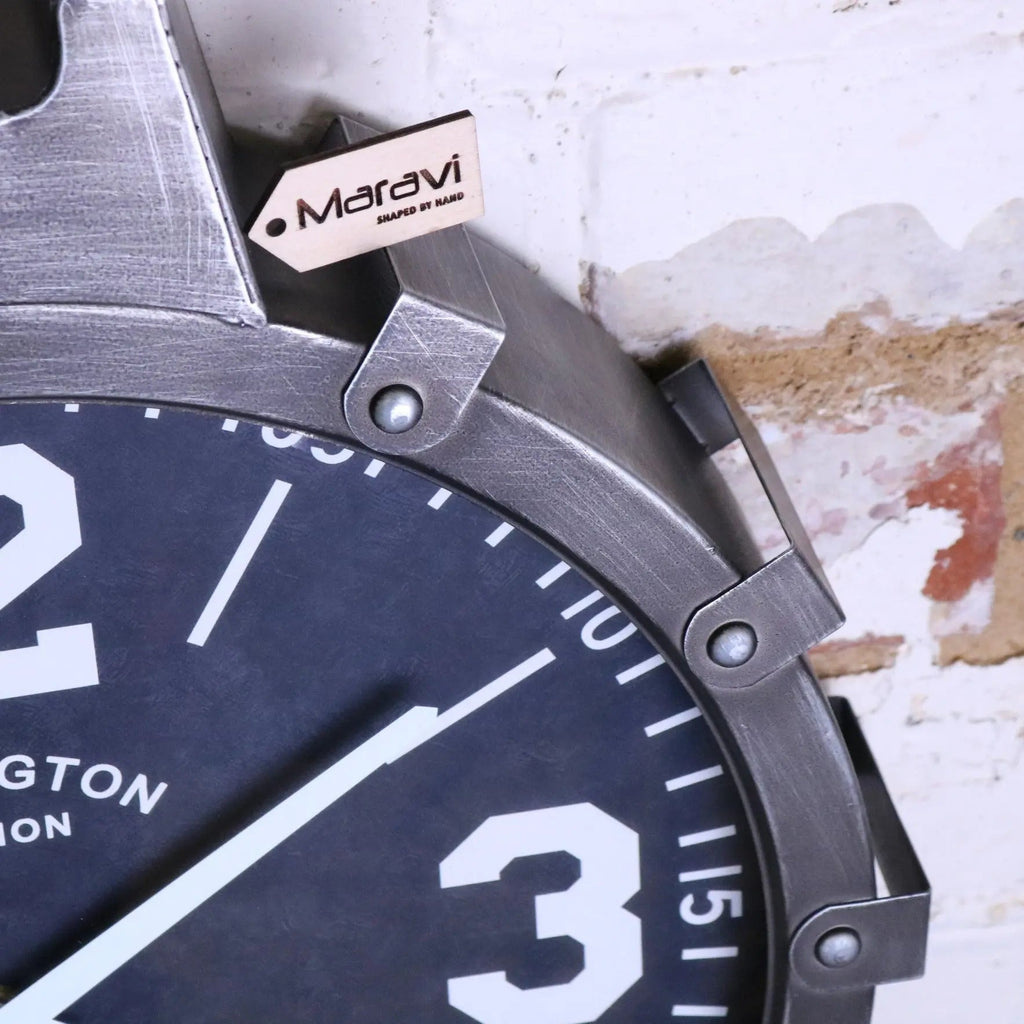 Industrial Gunmetal Grey Wall Clock