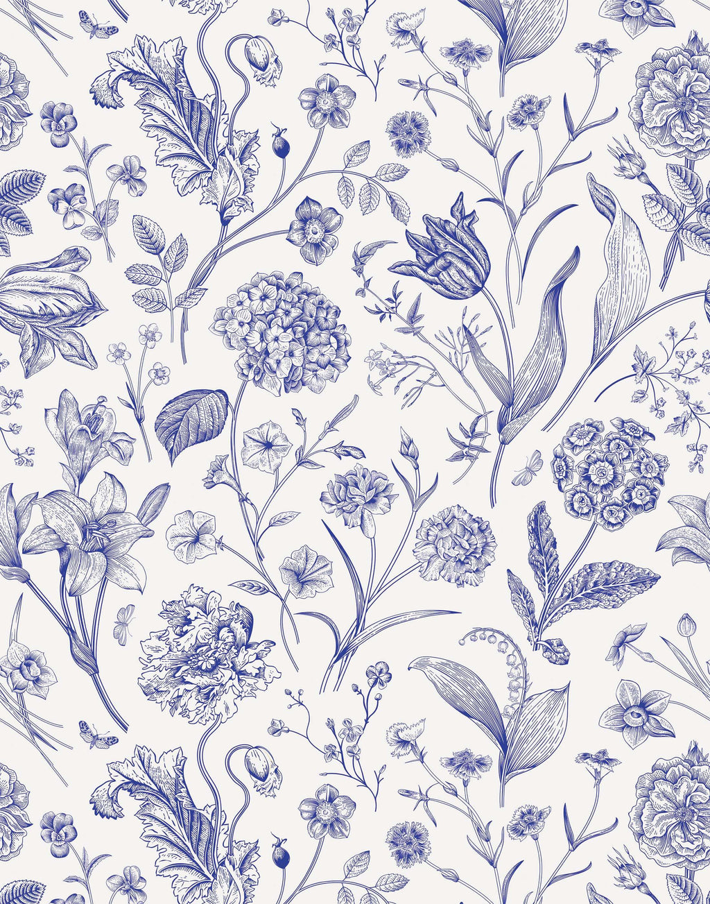 Porcelain Wildflower Wallpaper