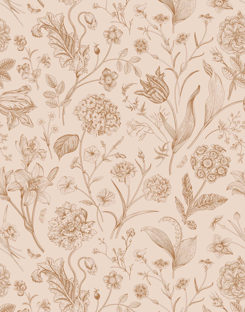 Porcelain Wildflower Wallpaper