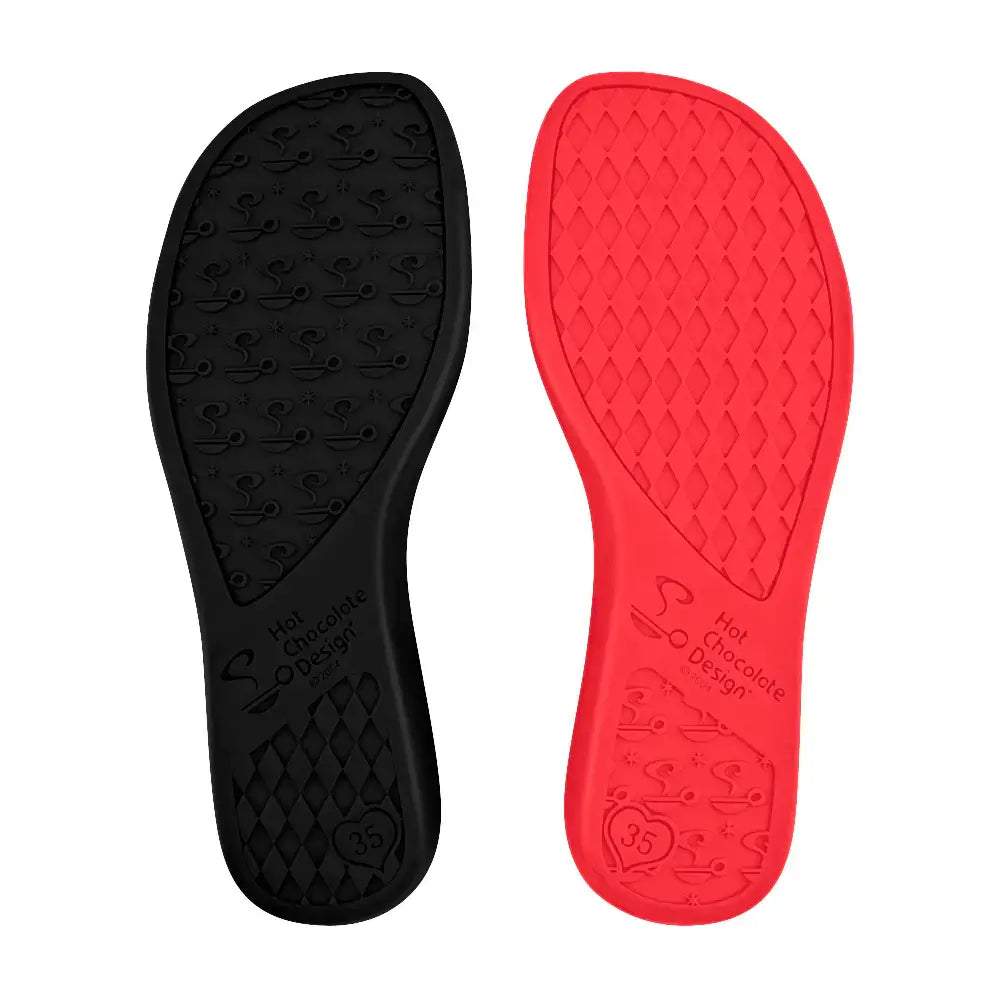 Jinxie Women's Mary Jane Flat Shoes in Red and Black