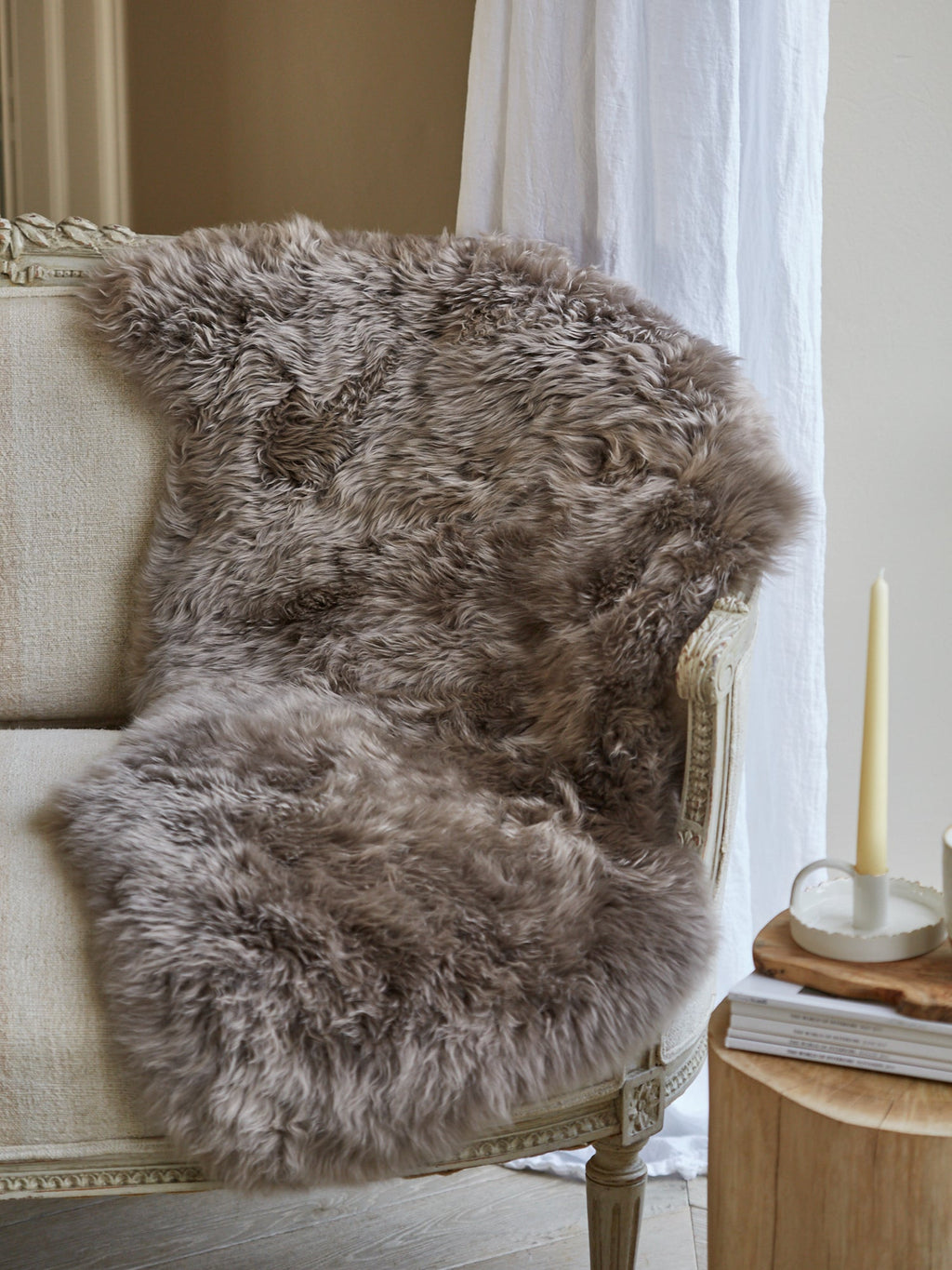 Taupe Sheepskin Rug Natural Luxury