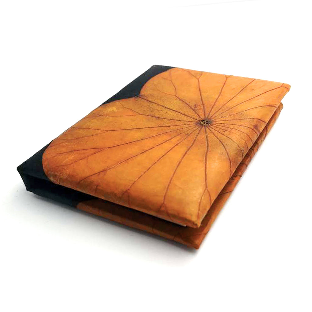 A6 Vegan Leather Lotus Leaf Notebook