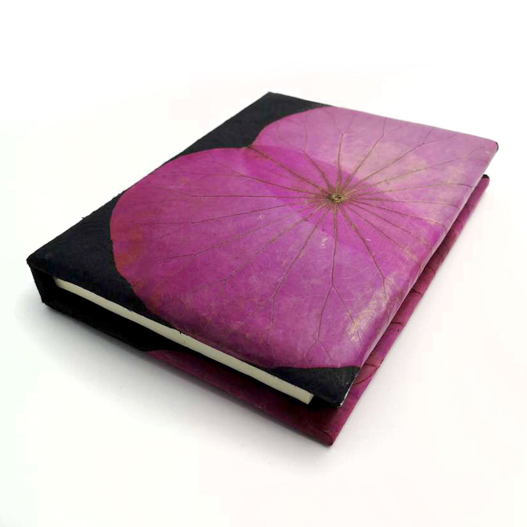 A6 Vegan Leather Lotus Leaf Notebook
