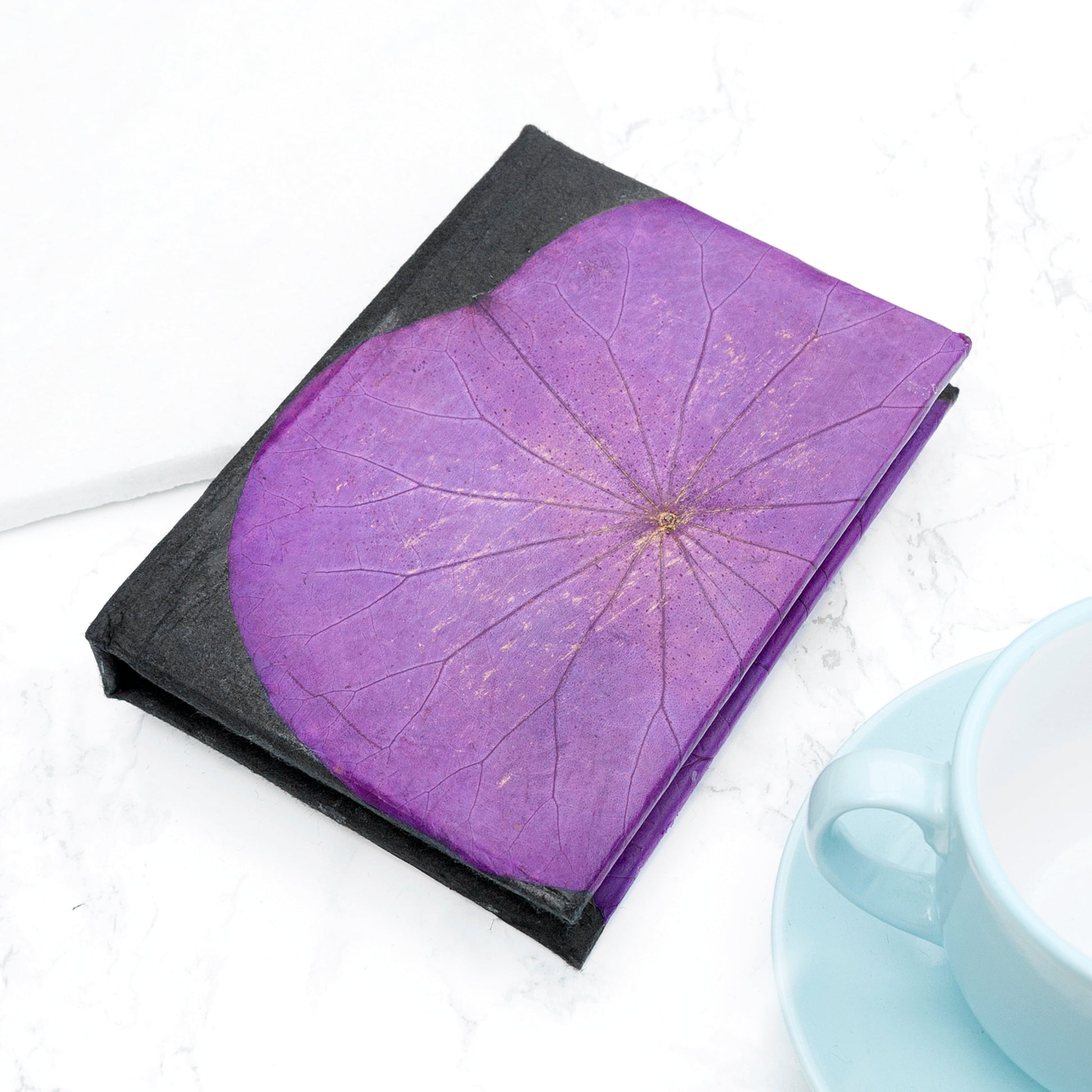 A6 Vegan Leather Lotus Leaf Notebook