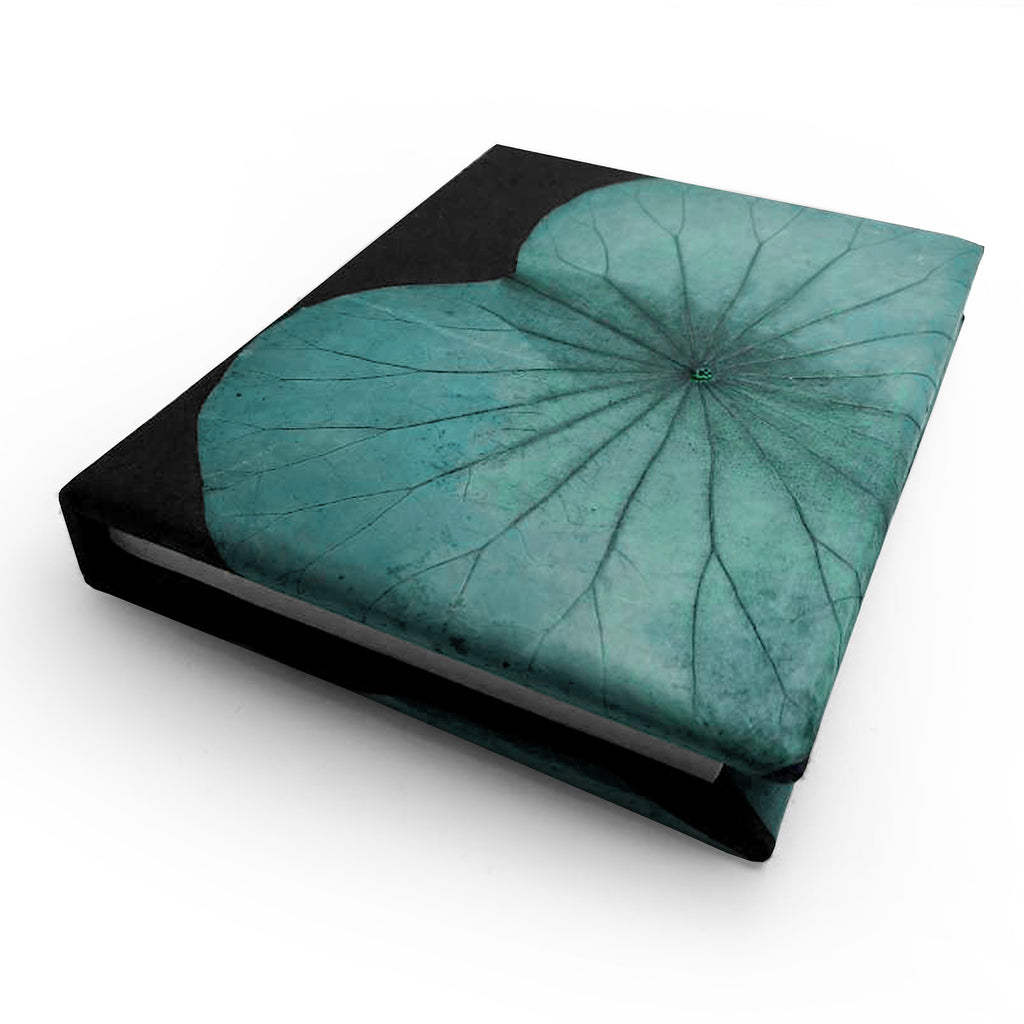 A6 Vegan Leather Lotus Leaf Notebook