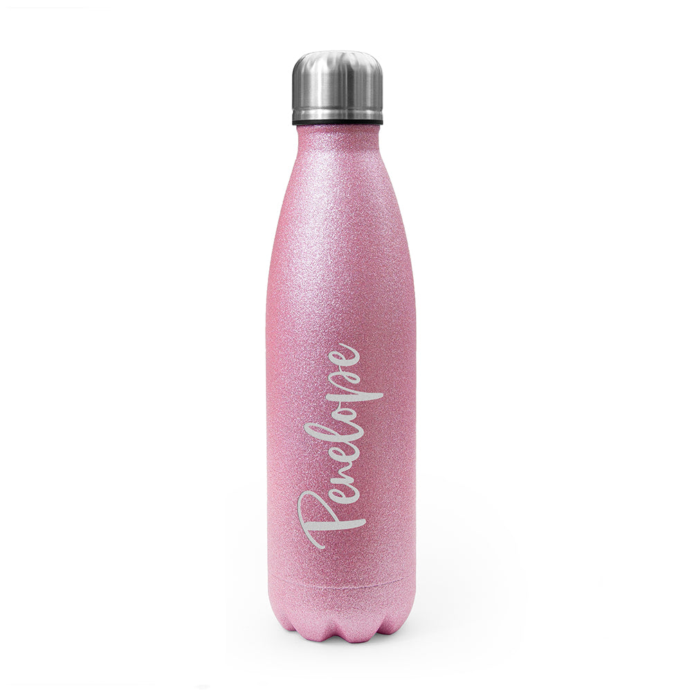 Personalised Glitter Insulated Water Bottle