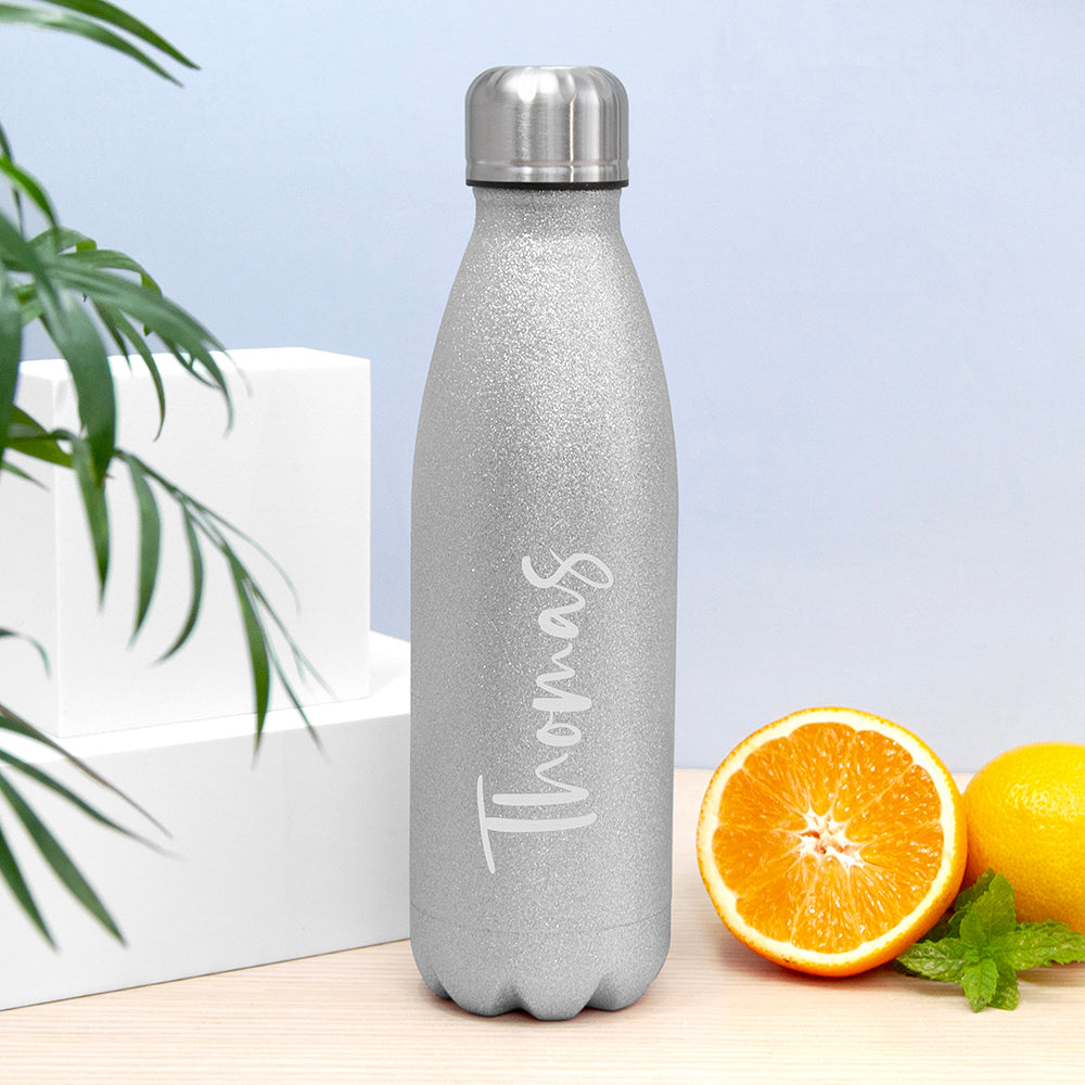 Personalised Glitter Insulated Water Bottle