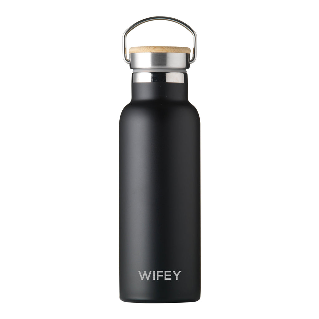 Personalised Insulated 17oz Drinks Bottle with Bamboo Lid