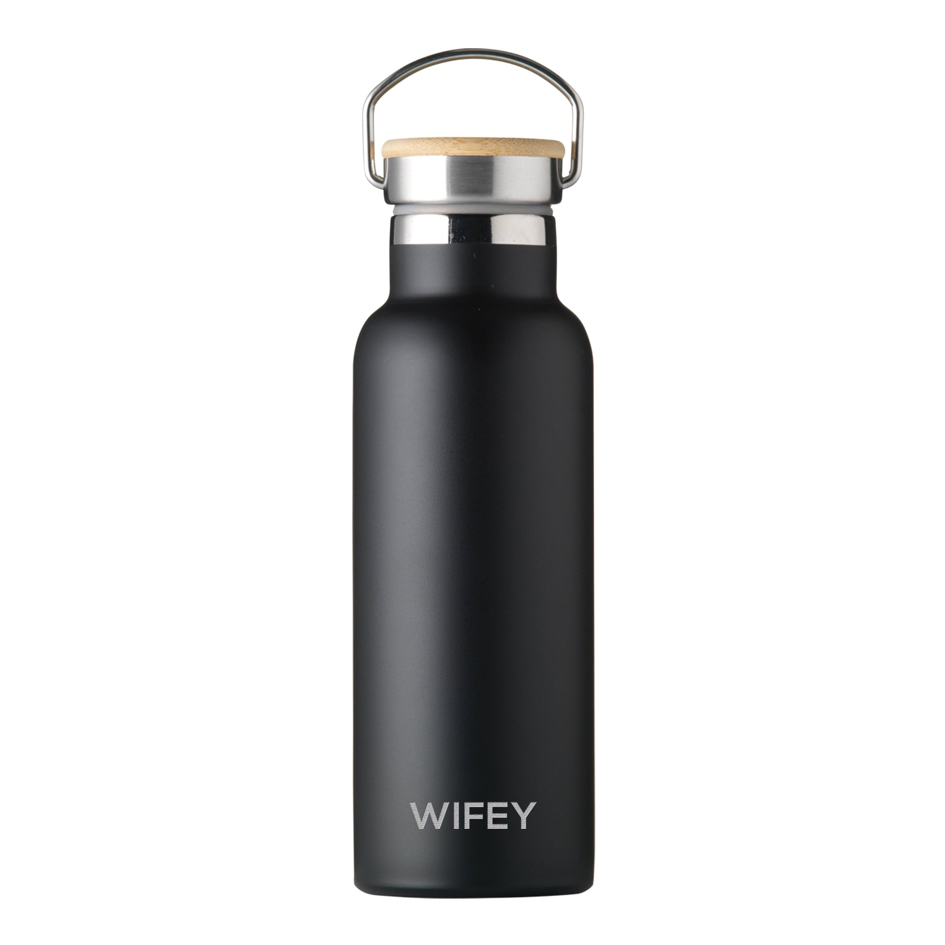 Personalised Insulated 17oz Drinks Bottle with Bamboo Lid