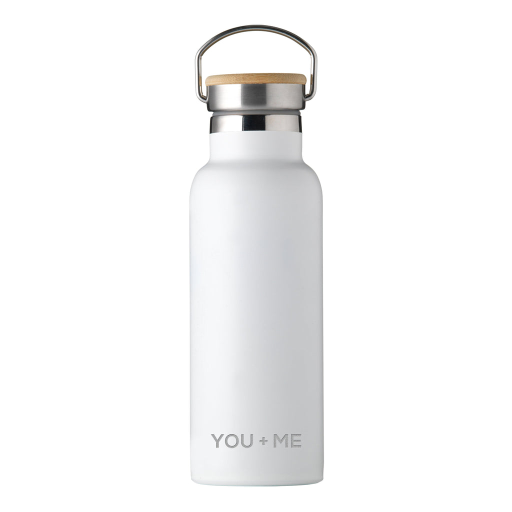 Personalised Insulated 17oz Drinks Bottle with Bamboo Lid