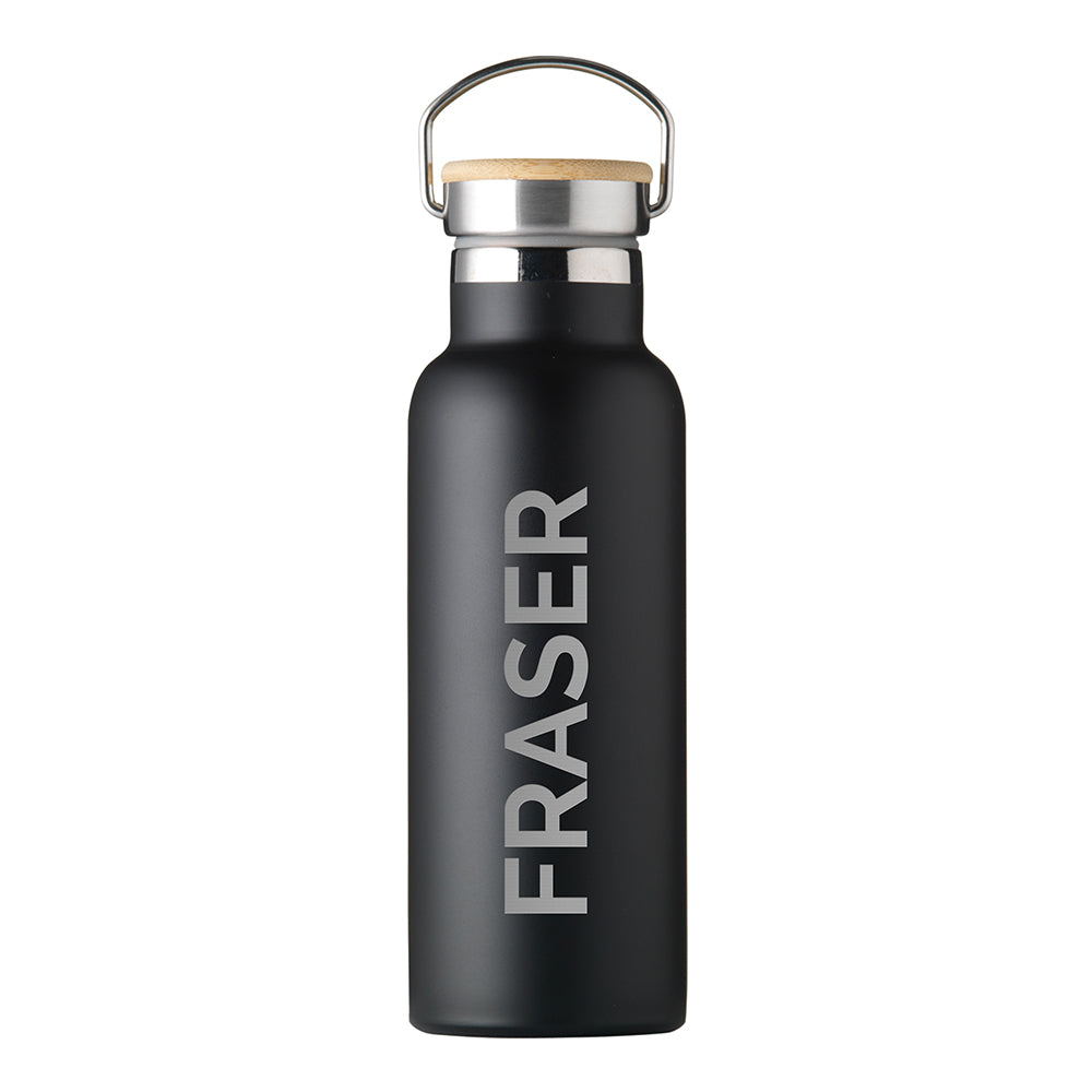 Personalised Insulated 17oz Bamboo Lid Water Bottle