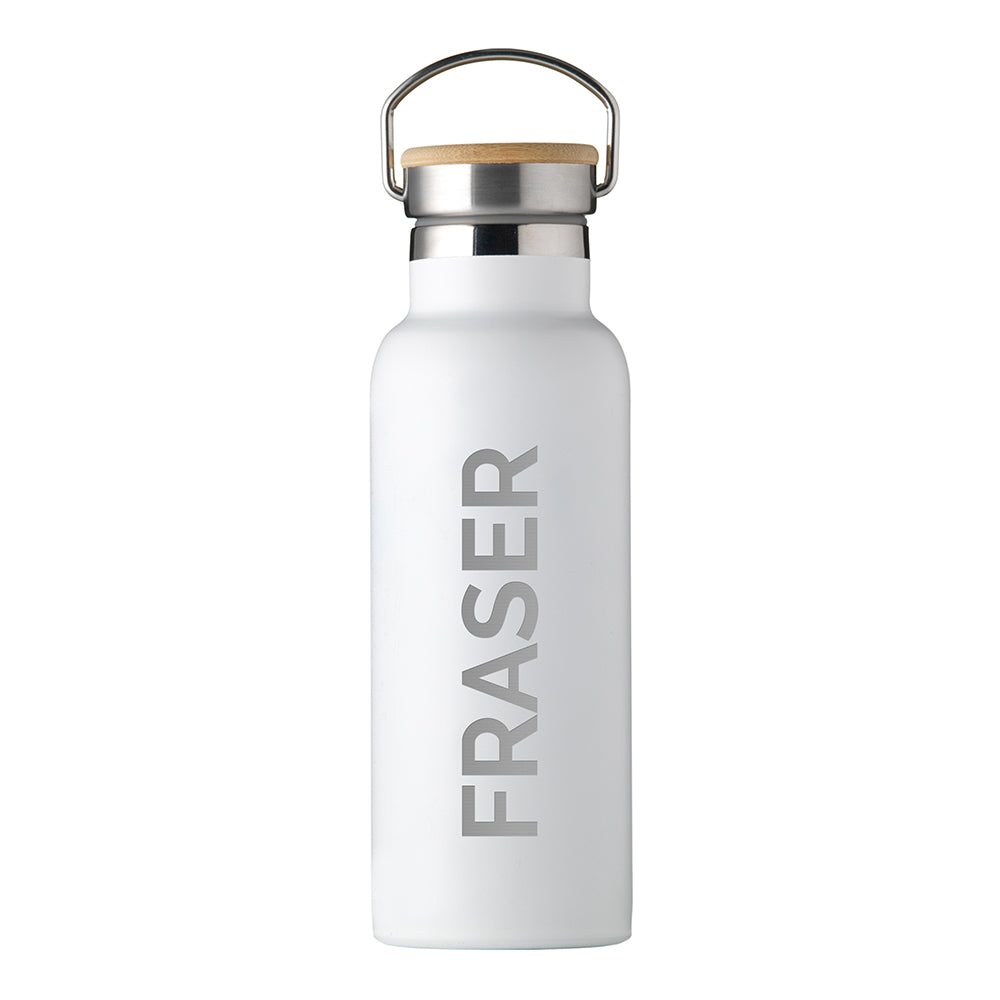 Personalised Insulated 17oz Bamboo Lid Water Bottle