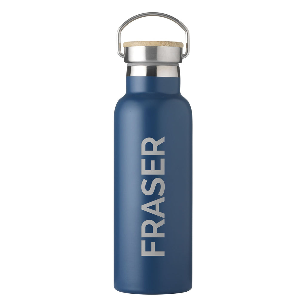 Personalised Insulated 17oz Bamboo Lid Water Bottle