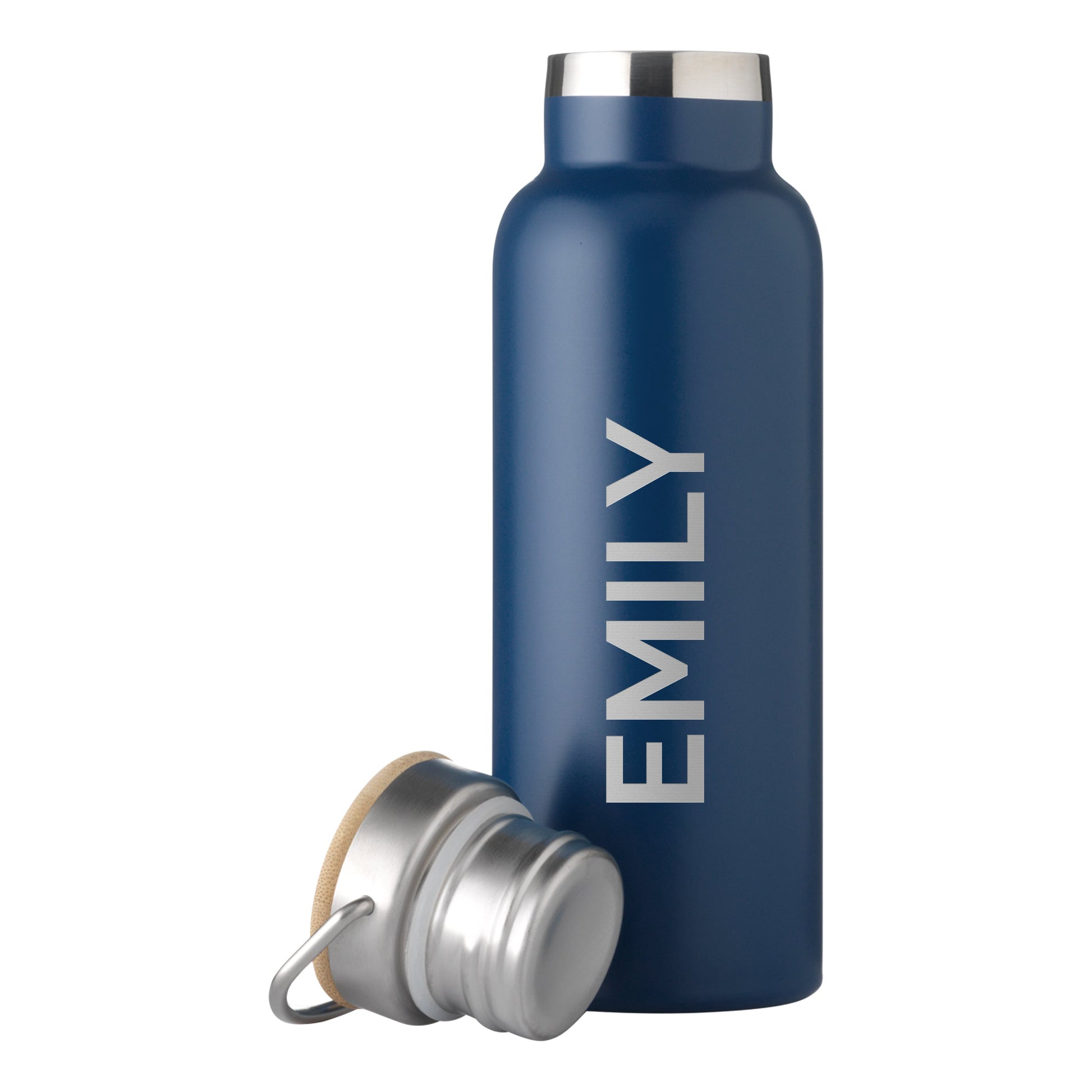 Personalised Insulated 17oz Bamboo Lid Water Bottle