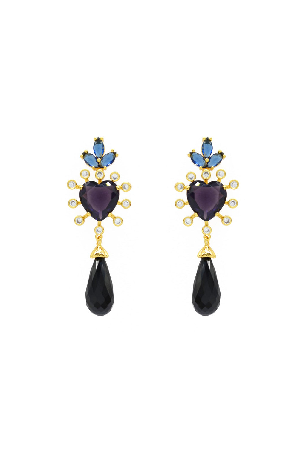 Maroon Dangle Statement Earring with Pearl