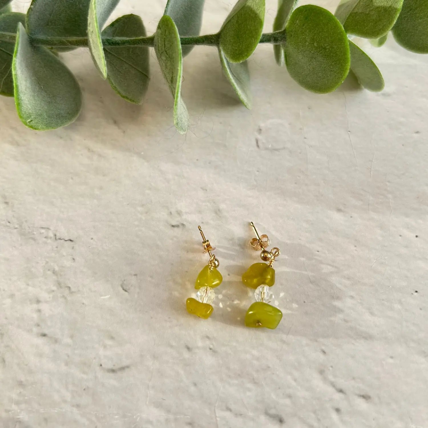 Jade Gemstone Earrings in Sterling Silver
