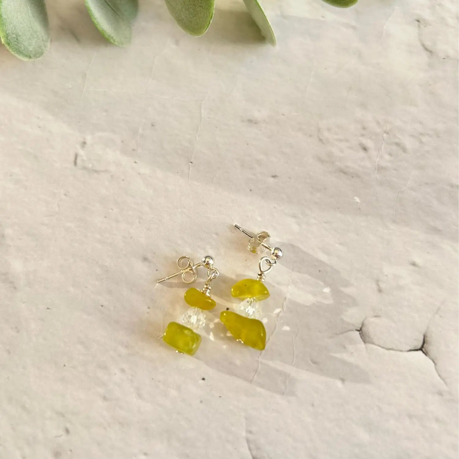 Jade Gemstone Earrings in Sterling Silver