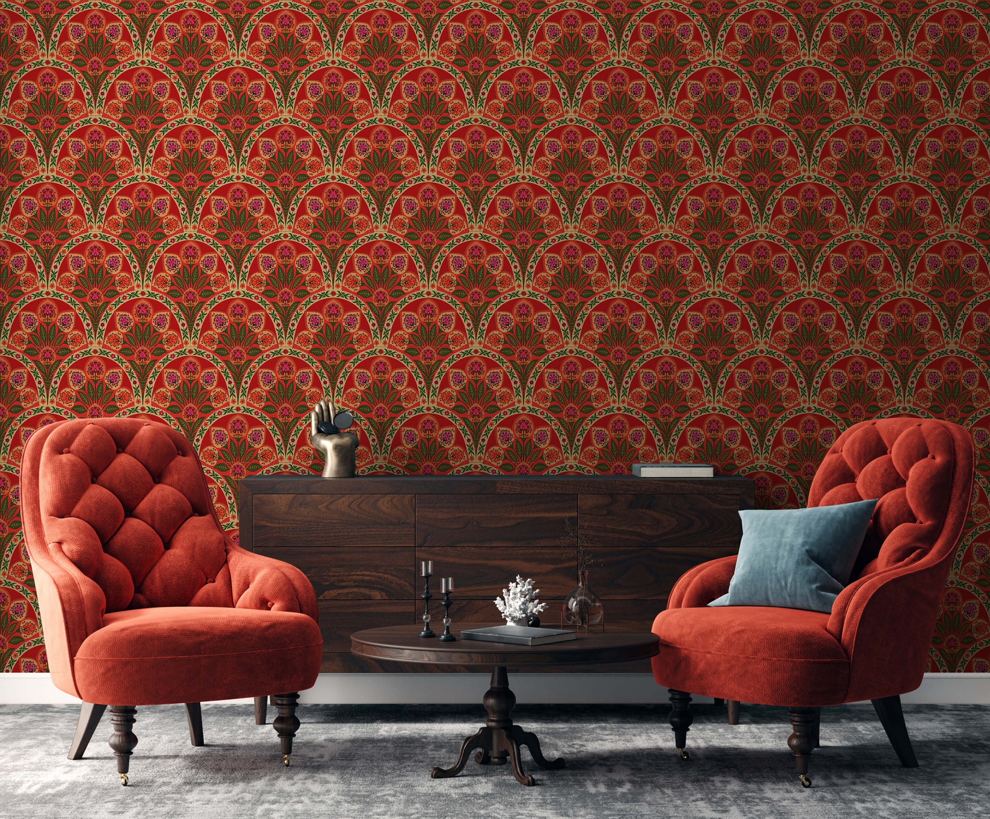 Indian Floral Wallpaper