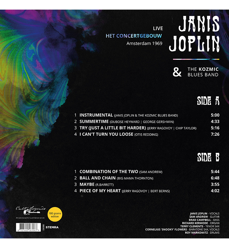 Janis Joplin Live in Amsterdam 1969 12 Inch Album on 180g Vinyl