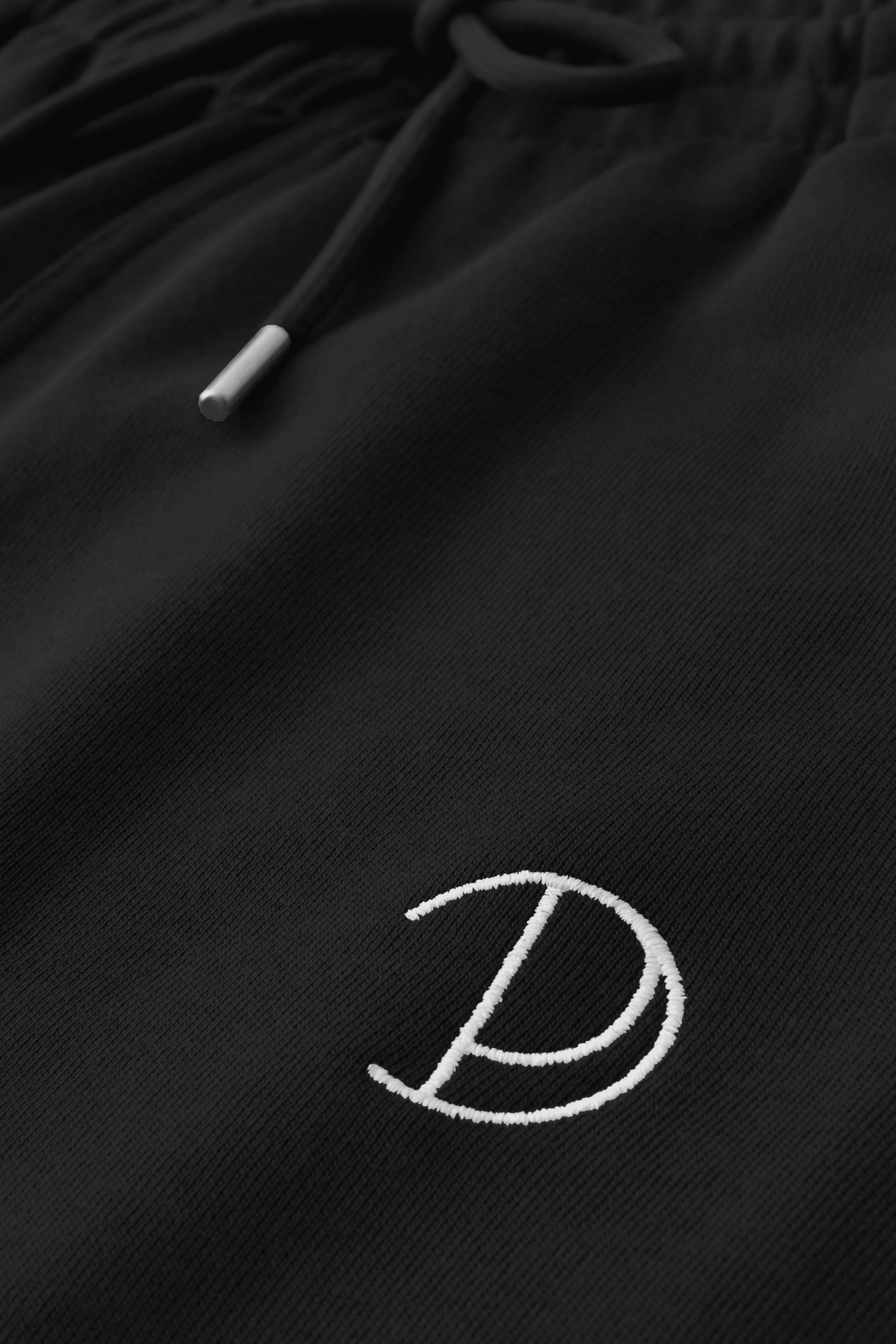 Embroidered P Joggers in Black