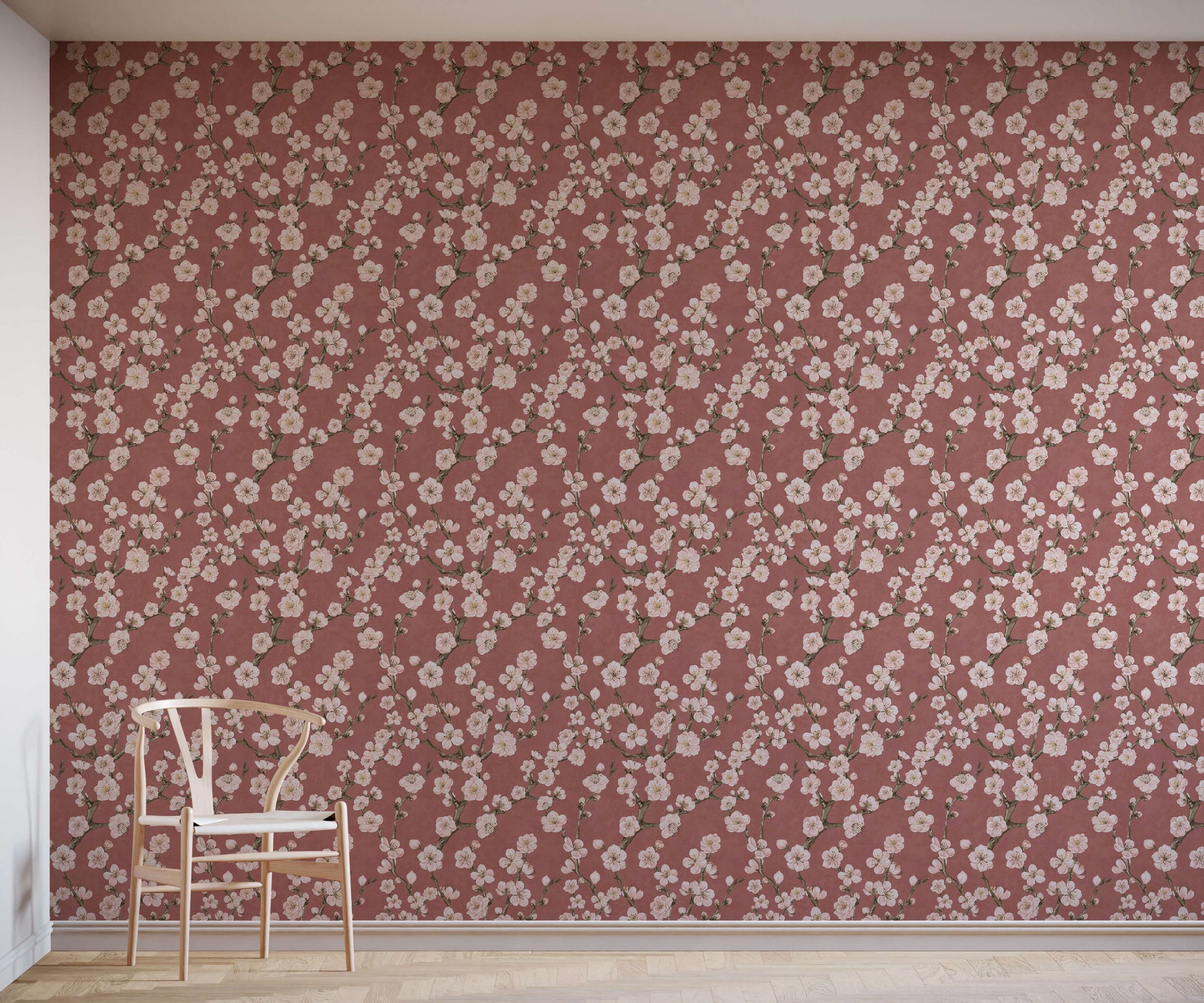 Junta Blossom Wallpaper with Hand Painted Effect