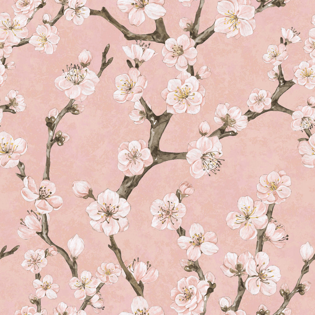 Junta Blossom Wallpaper with Hand Painted Effect