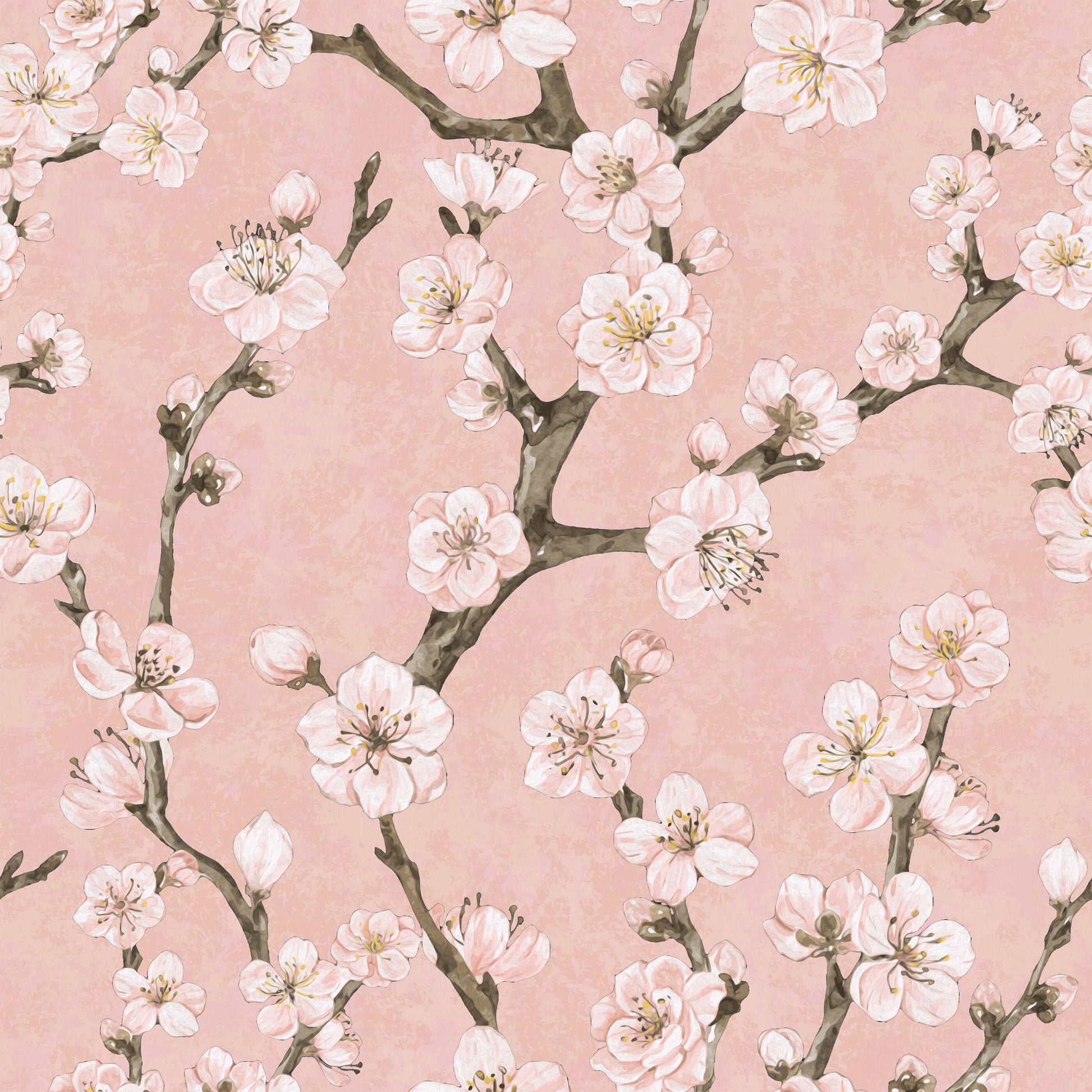 Junta Blossom Wallpaper with Hand Painted Effect