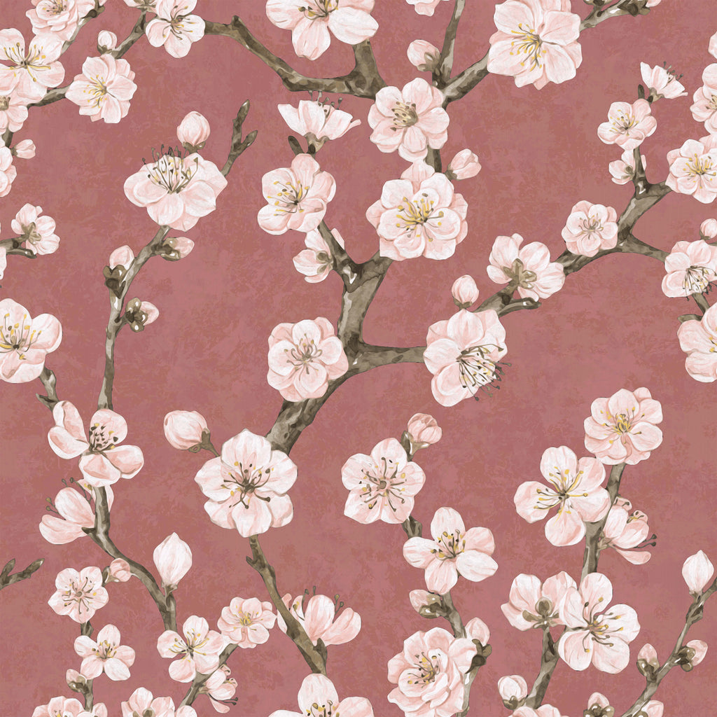 Junta Blossom Wallpaper with Hand Painted Effect