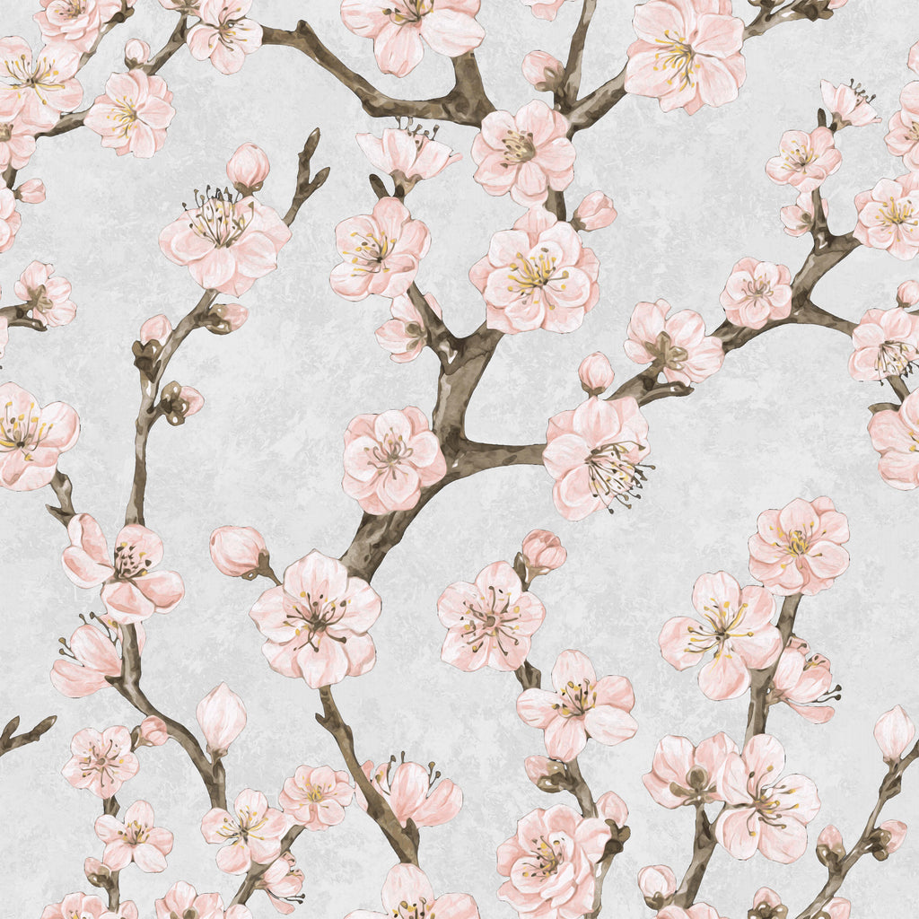 Junta Blossom Wallpaper with Hand Painted Effect