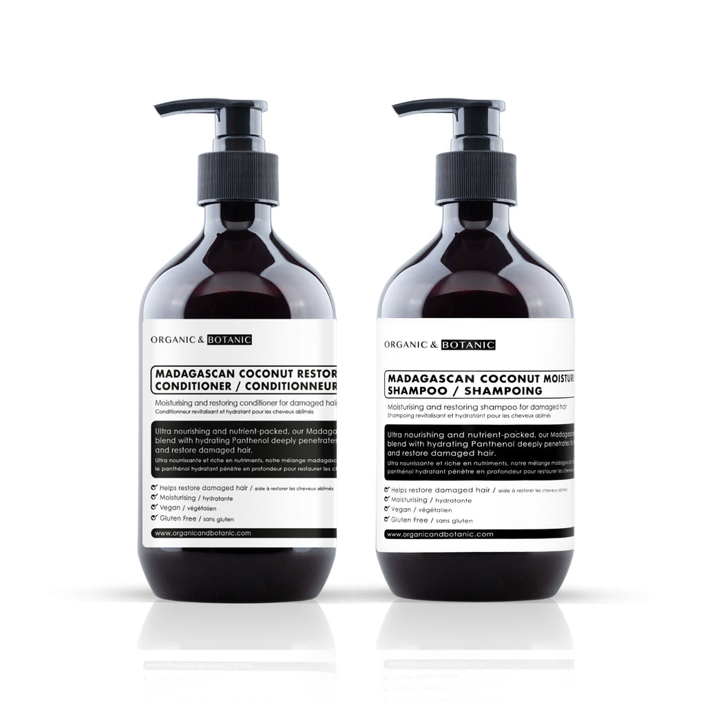 Organic Madagascan Coconut Shampoo and Conditioner Set