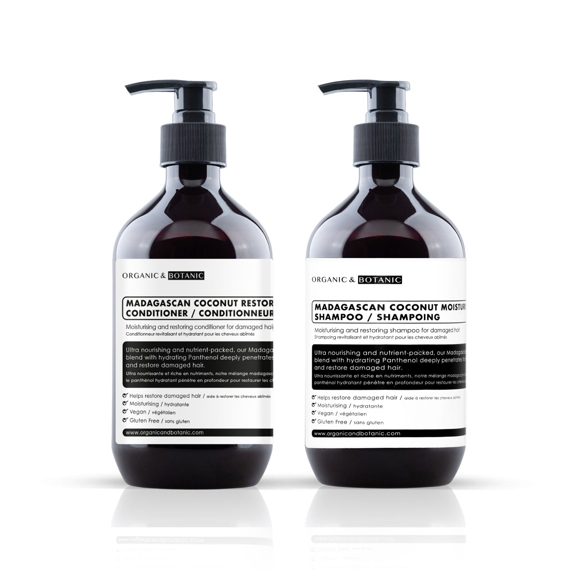 Organic Madagascan Coconut Shampoo and Conditioner Set
