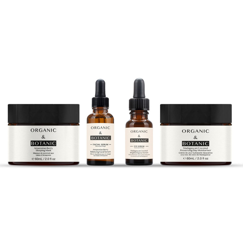 Amazonian Berry Serum and Sleeping Mask with Madagascan Coconut Day Cream and Eye Serum