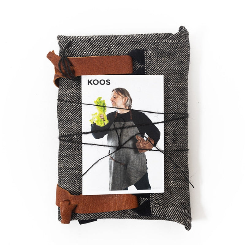 Herringbone Linen Apron with Leather Details – Stylish & Sustainable by KOOSdisain at www.brixbailey.com