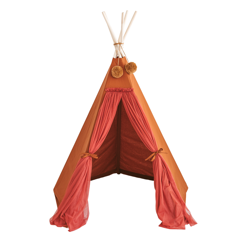 Fairy Kids Play Tent with Tulle in Cognac