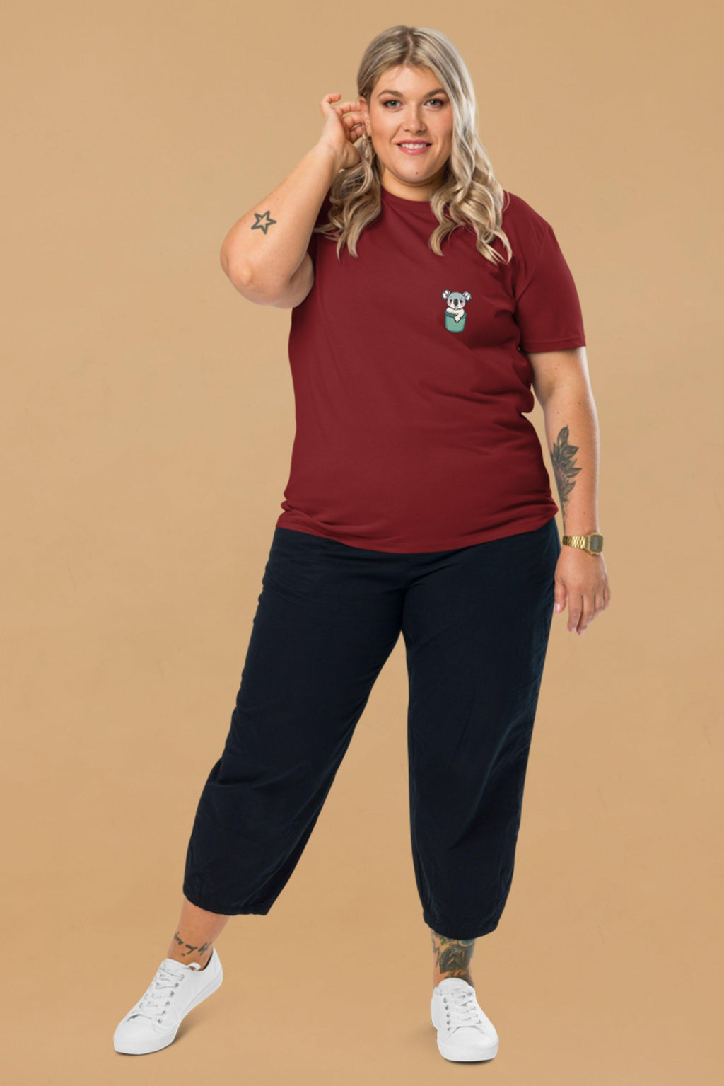 Koala T-Shirt in Burgundy