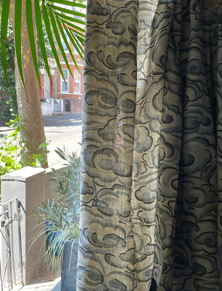 Kumo Clouds Fabric in Oatmeal Linen