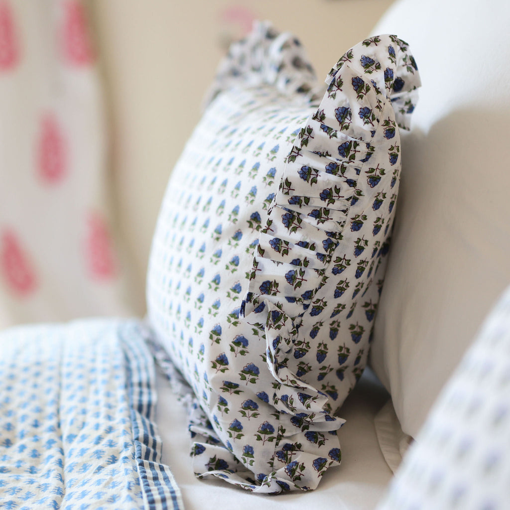 Blue Flower Cushion Cover 30cm x 50cm