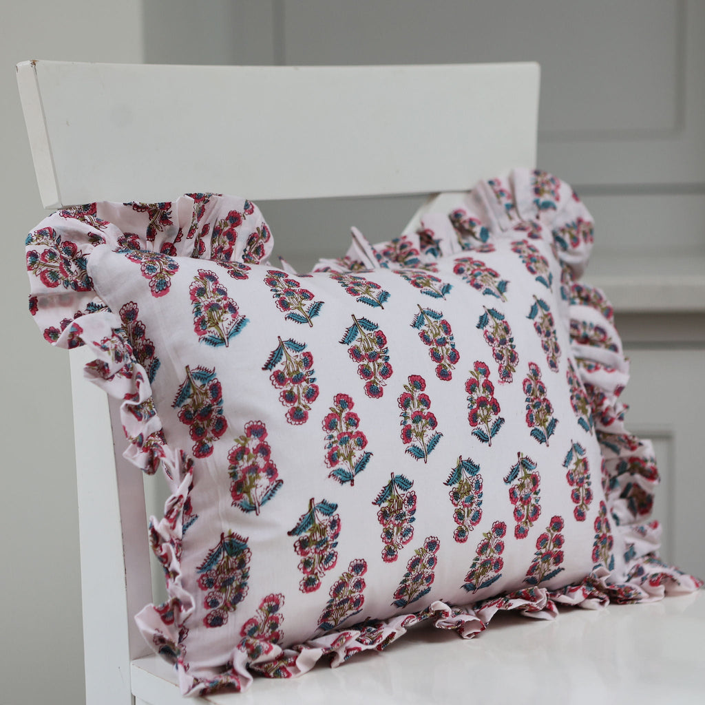 Pink City Flower Cushion Cover